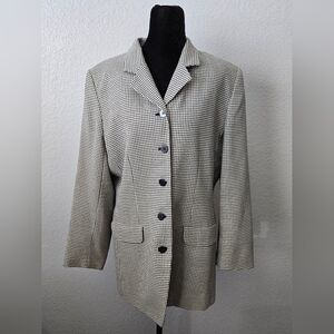 Vintage Chaus Black and White Houndstooth Blazer